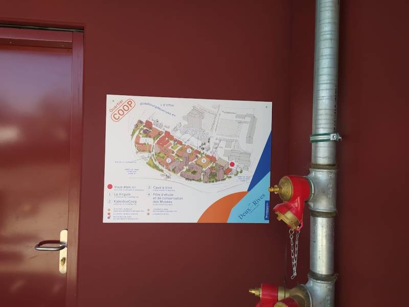 Pose d'un plan de quartier pour une société située à Strasbourg proche Sélestat